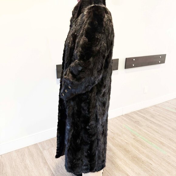 NEW PHOTOS! MINK COAT REVERSES TO WATER-RESISTANT FABRIC, BLACK & MULTICOLOUR, - Picture 7 of 14
